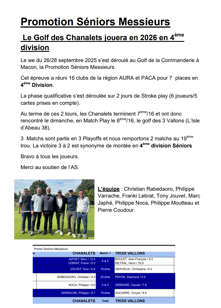 equipe garcons